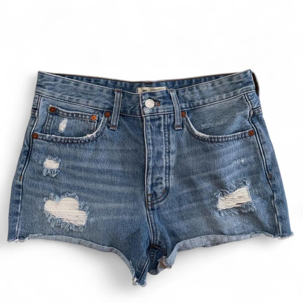 Madewell Distressed Relaxed Denim Shorts Size 25